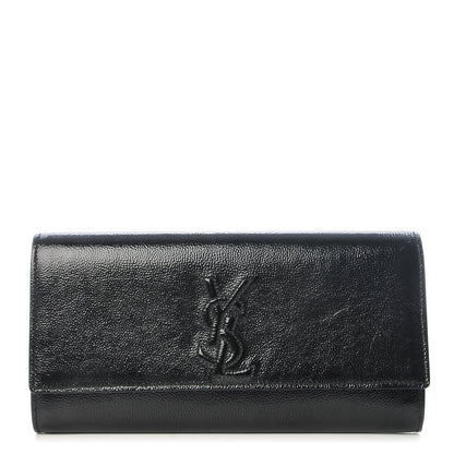 Saint Laurent Textured Patent Monogram Small Belle De Jour Clutch Black 1 of 7