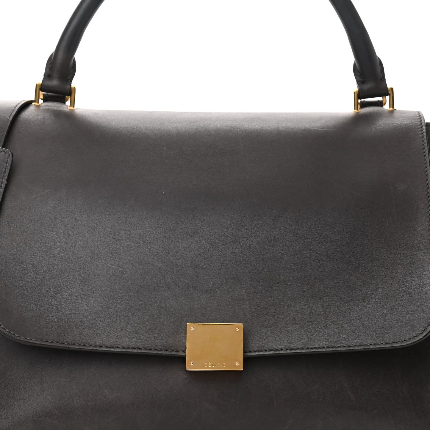 Smooth Calfskin Suede Medium Trapeze Grey