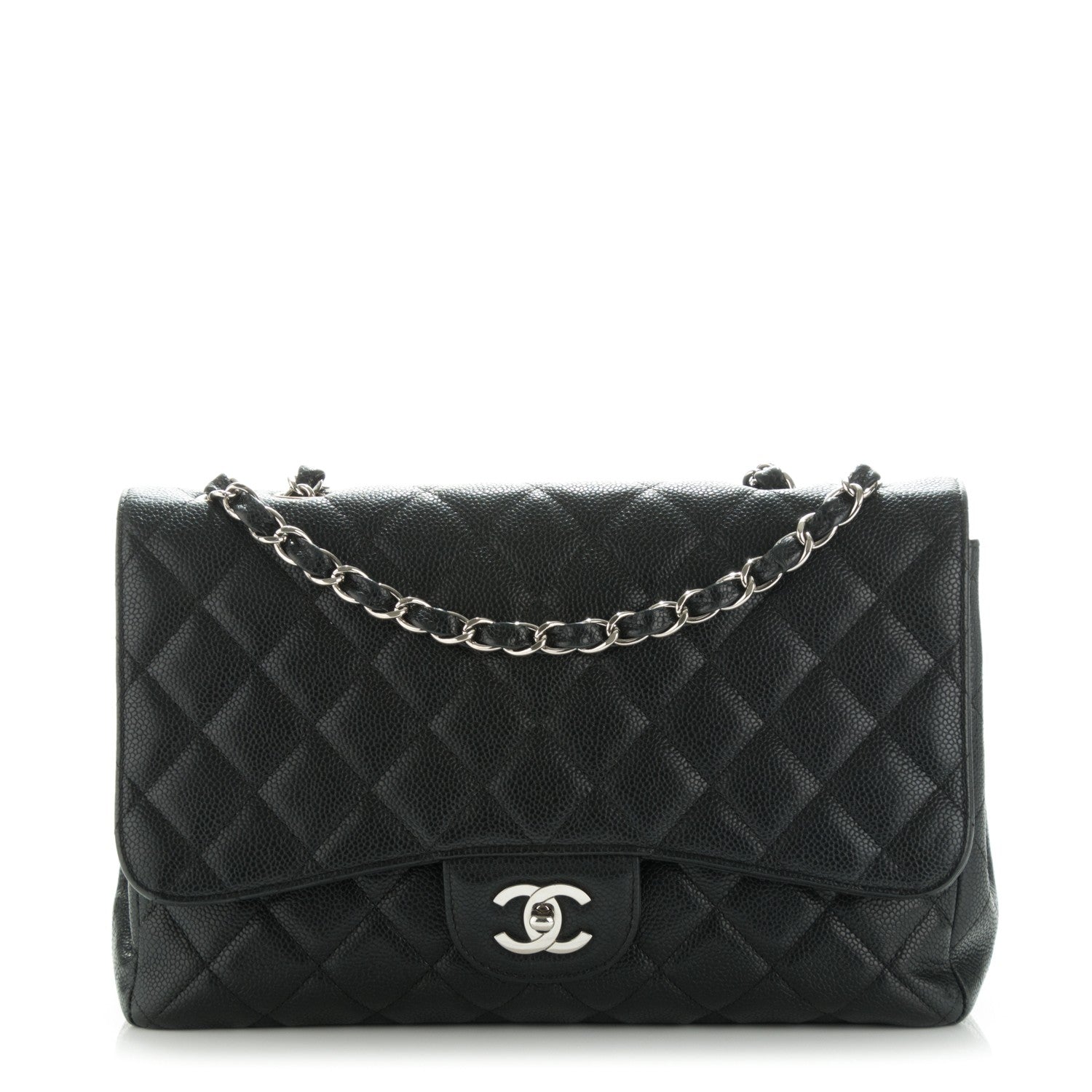 Chanel Caviar Quilted Jumbo Single Flap Black 1 of 9