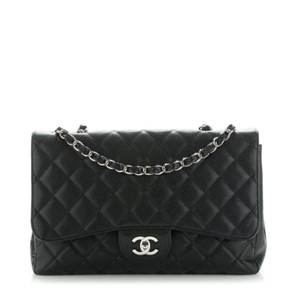 Chanel Caviar Quilted Jumbo Single Flap Black 1 of 9