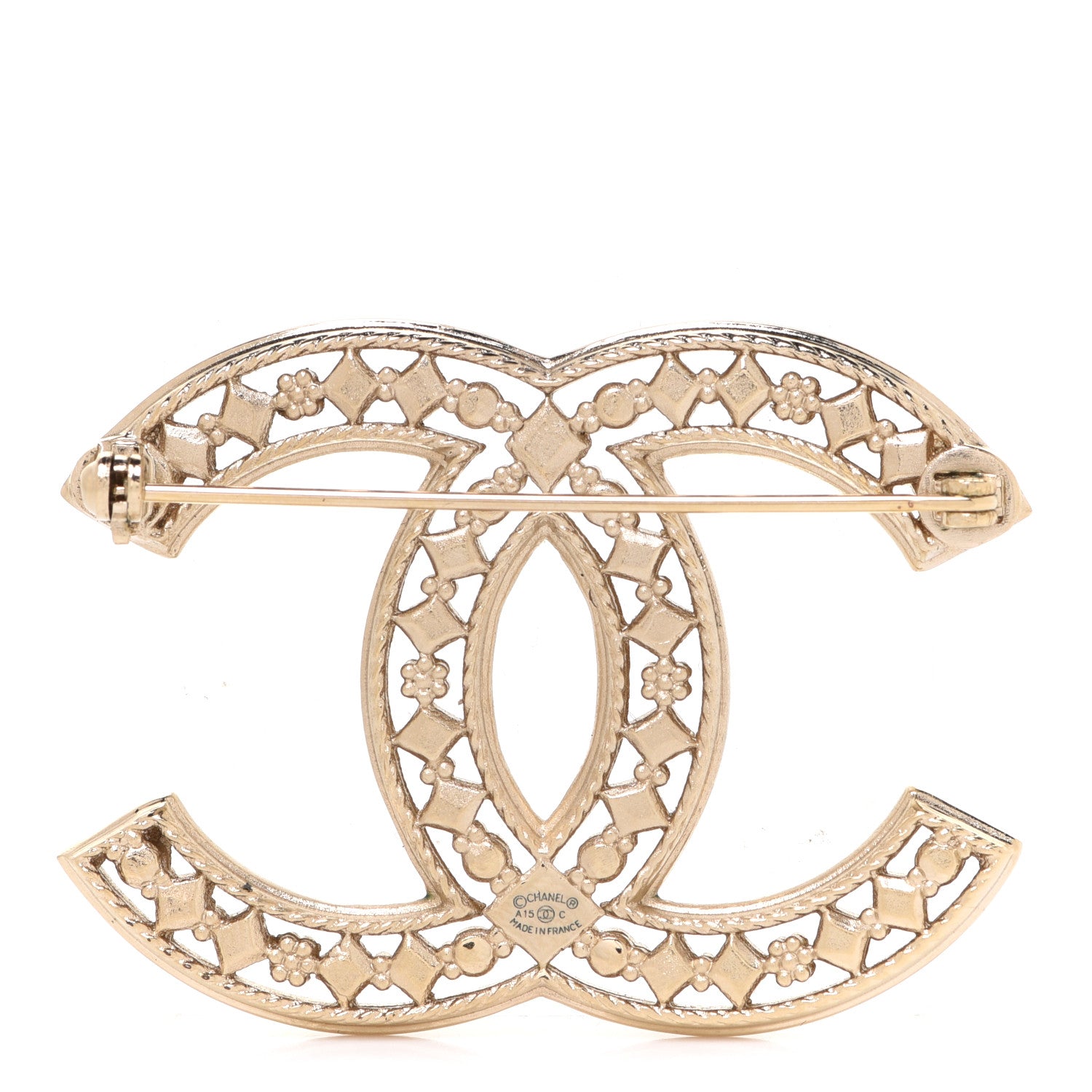 Chanel Metal CC Brooch Gold 3 of 5