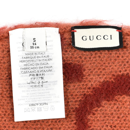 Gucci Mohair Monogram Jumbo GG Brushat Beanie Hat Lacquer Orange 4 of 4