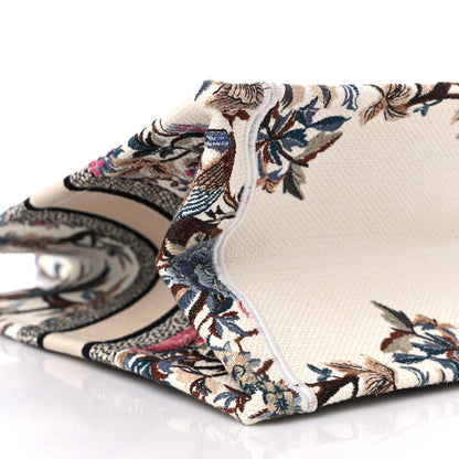 Christian Dior Canvas Embroidered Medium Jardin D'Hiver Book Tote Latte Multicolor 8 of 9
