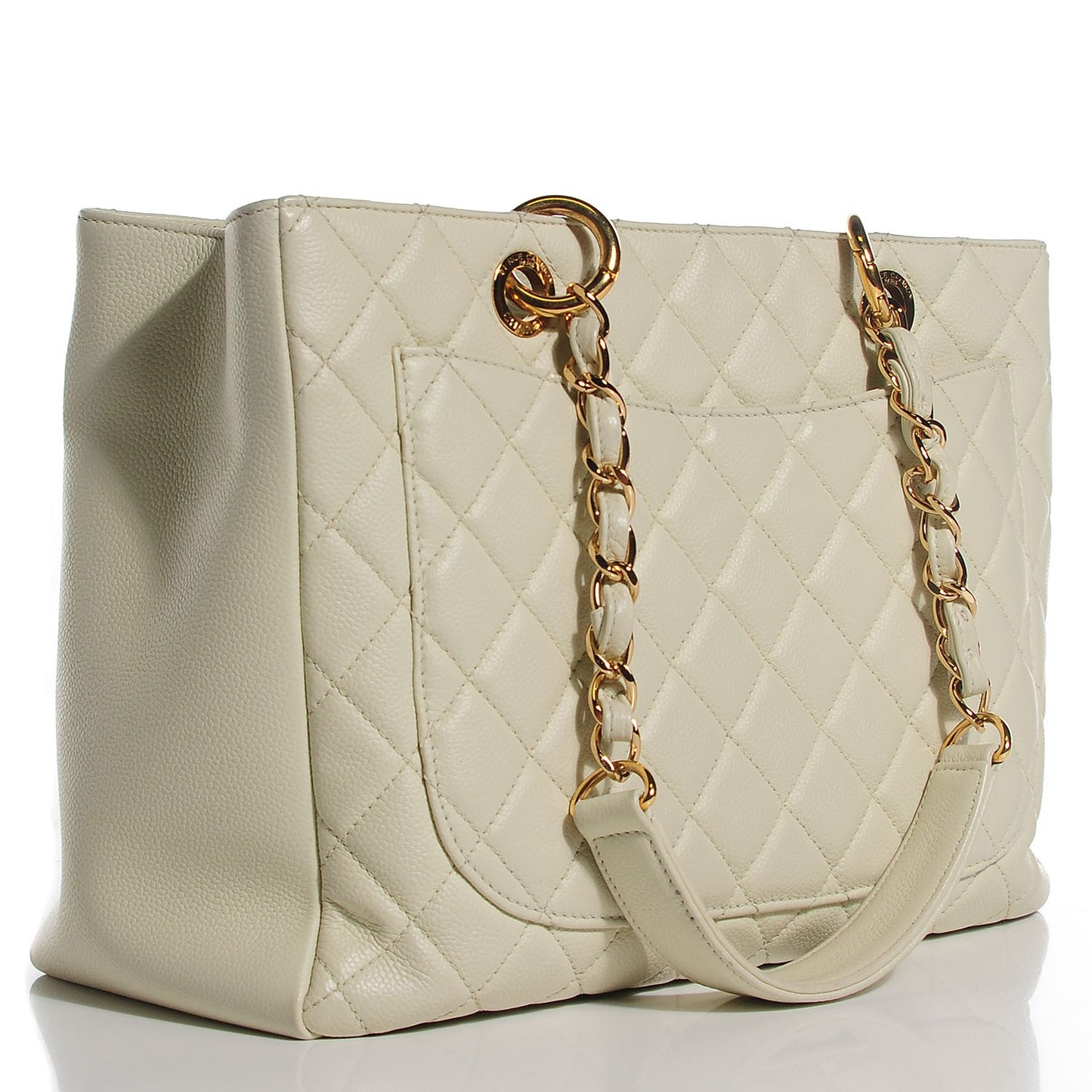 Caviar Quilted Grand Shopping Tote GST Light Green