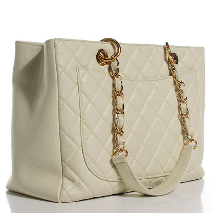 Chanel Caviar Quilted Grand Shopping Tote GST Light Green 3 of 7