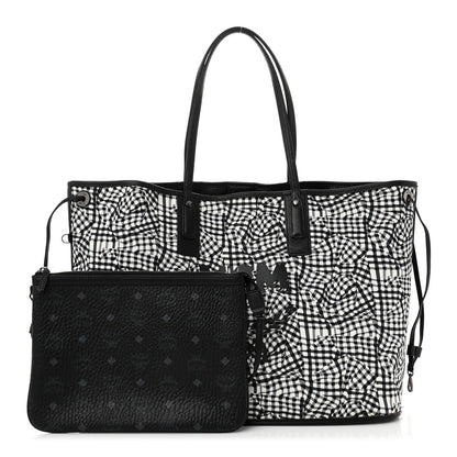 MCM Visetos Large Liz Reversible Shopper Tote Black 3 of 17