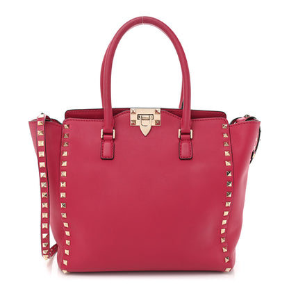 Valentino Garavani Vitello Rockstud Double Handle Tote Cyclamin 1 of 8