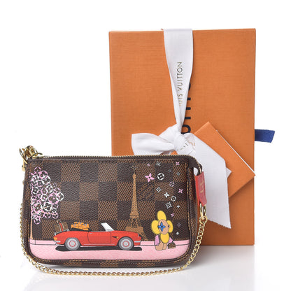 Louis Vuitton Damier Ebene 2019 Christmas Animation Mini Pochette Accessories Red 8 of 8