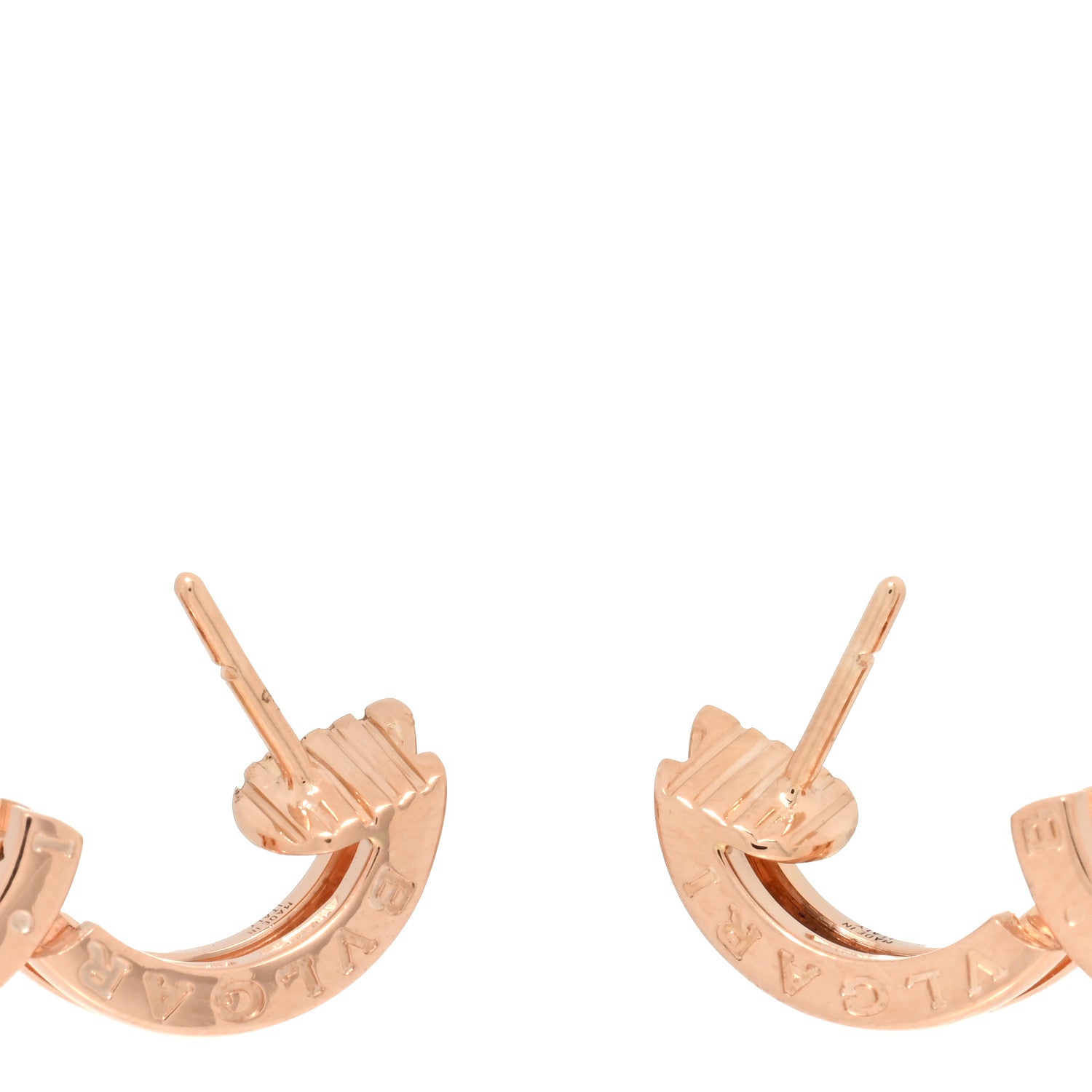 Bulgari 18K Rose Gold Small B.Zero1 Hoop Earrings 3 of 5