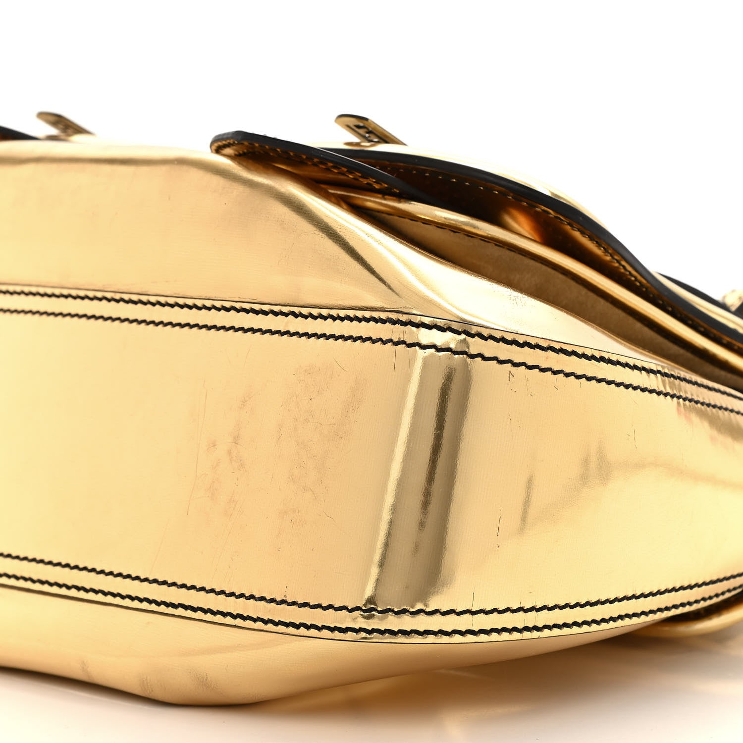 Fendi Patent Calfskin B Bag Gold 10 of 17