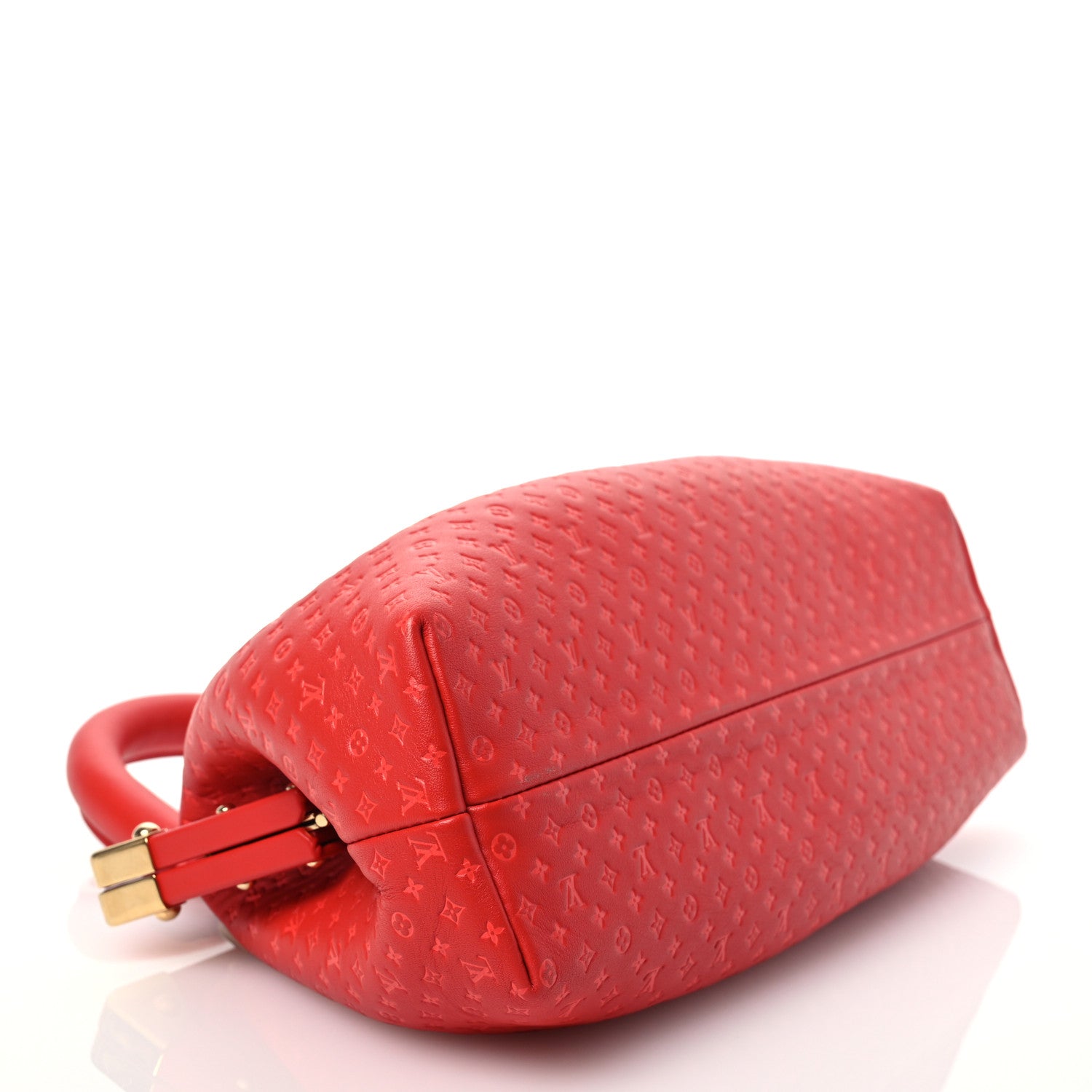 Louis Vuitton Calfskin Nanogram Embossed Clutch Red 4 of 11