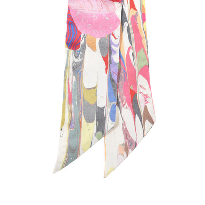 Hermes Silk Marble Silk Twilly Rose Vert Violet 2 of 4