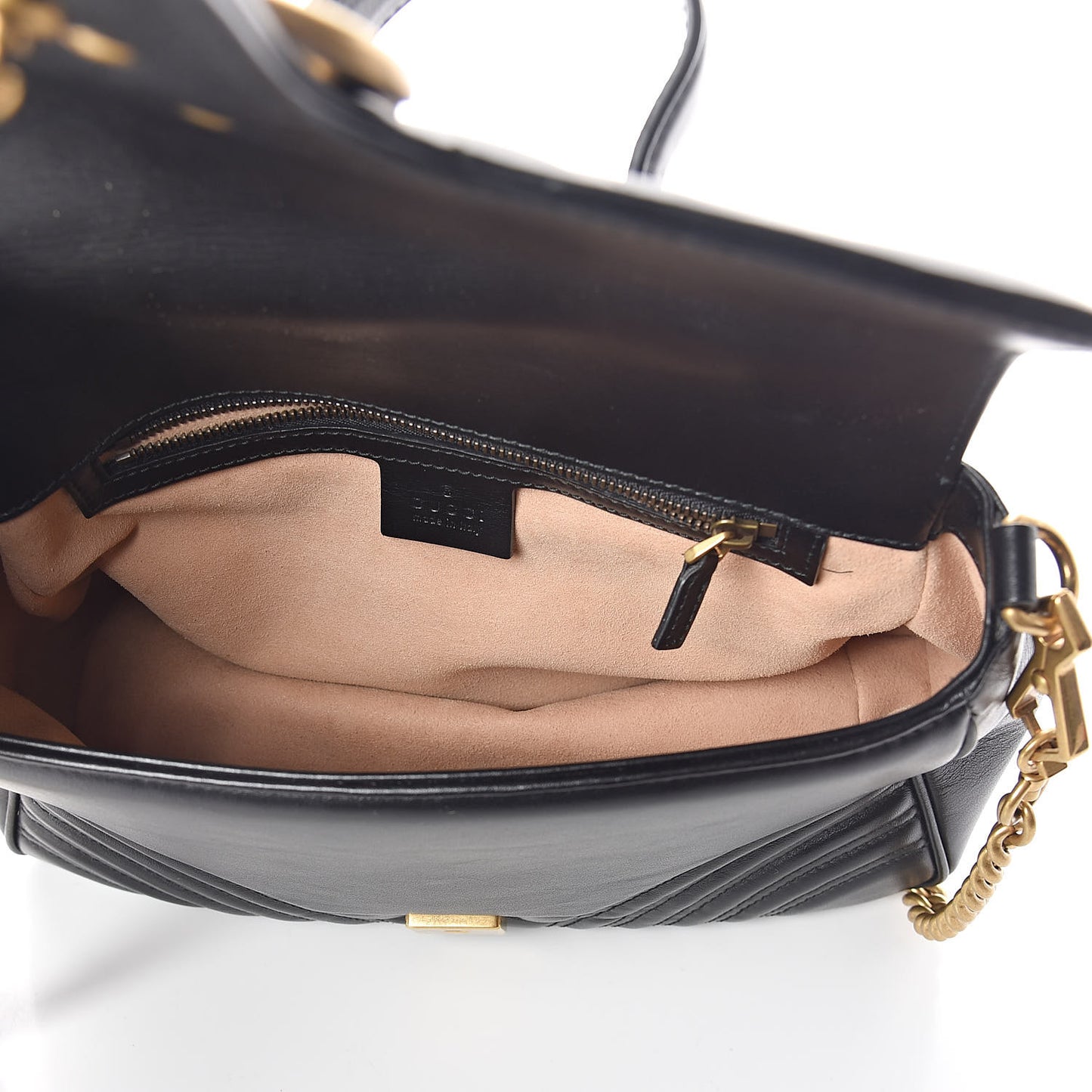 Calfskin Matelasse Small GG Marmont Top Handle Shoulder Bag Black