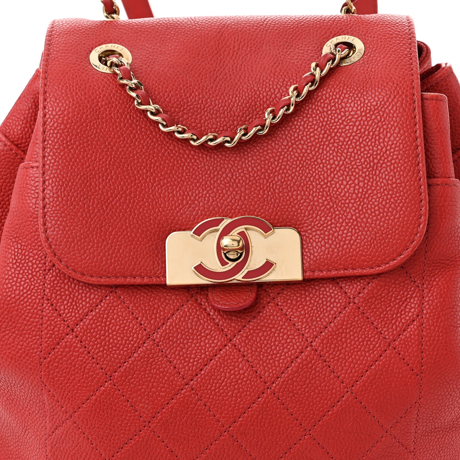 Chanel Caviar Quilted Backpack Red 8 of 10