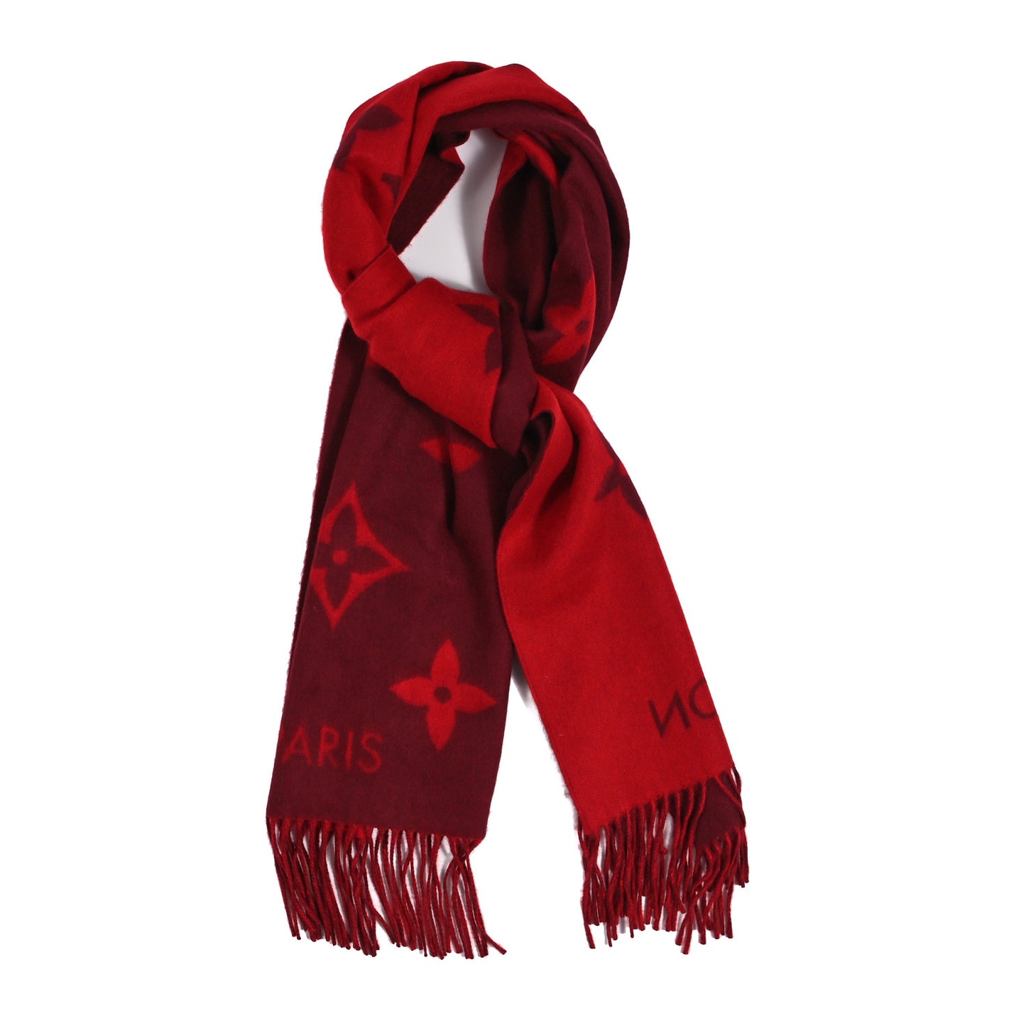 Cashmere Monogram Reykjavik Scarf Cherry