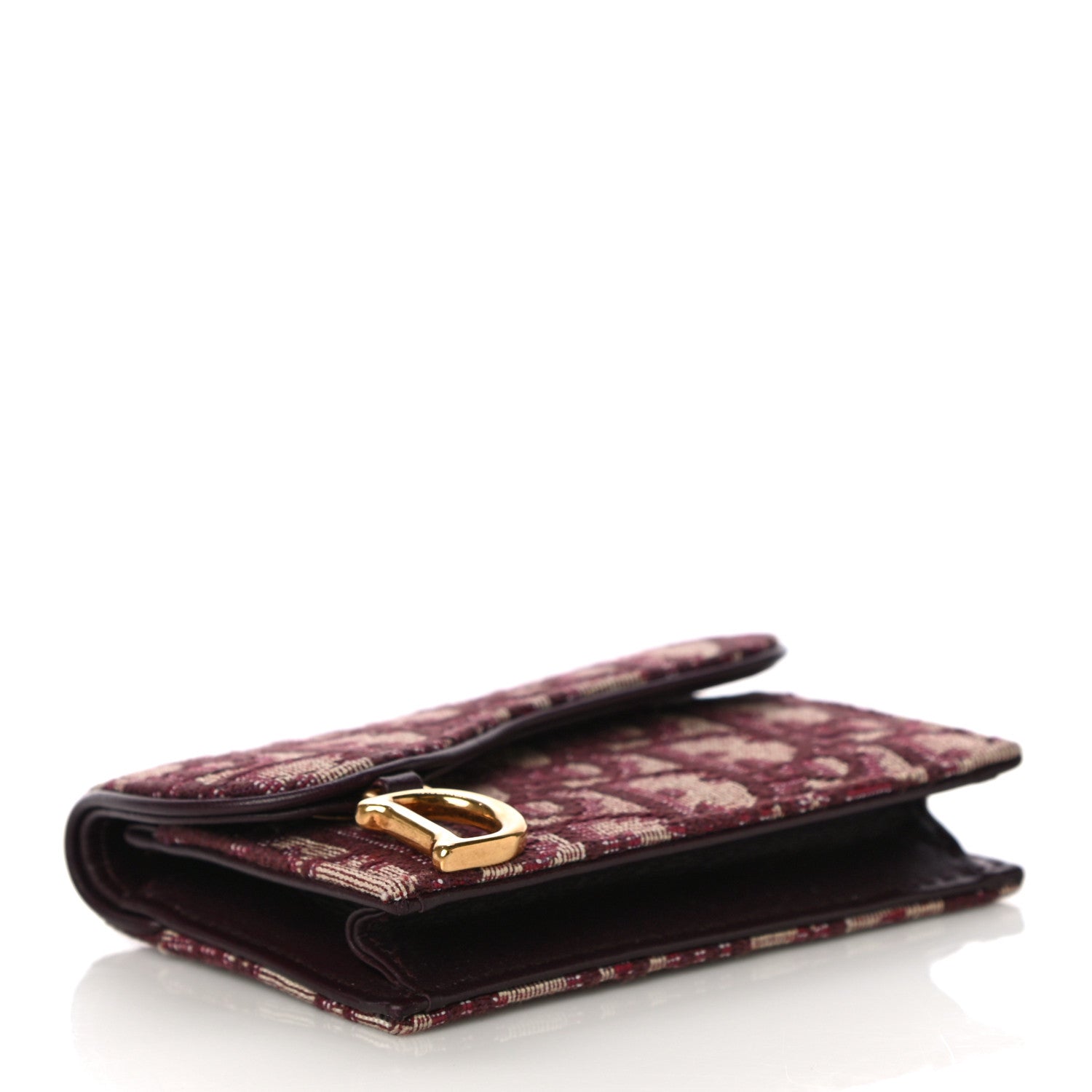 Christian Dior Oblique Saddle Card Holder Bordeaux 4 of 12