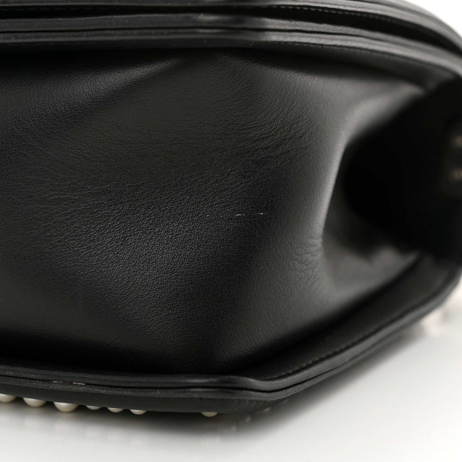Chanel Calfskin Pearl Chevron Medium Boy Flap Black 11 of 12