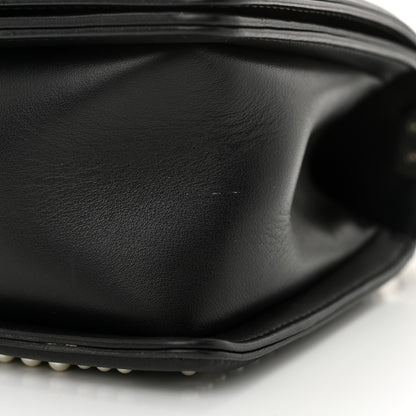Chanel Calfskin Pearl Chevron Medium Boy Flap Black 11 of 12