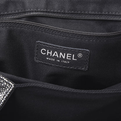 Chanel Metallic Caviar Quilted Timeless Accordion Flap Dark Silver 7 of 9