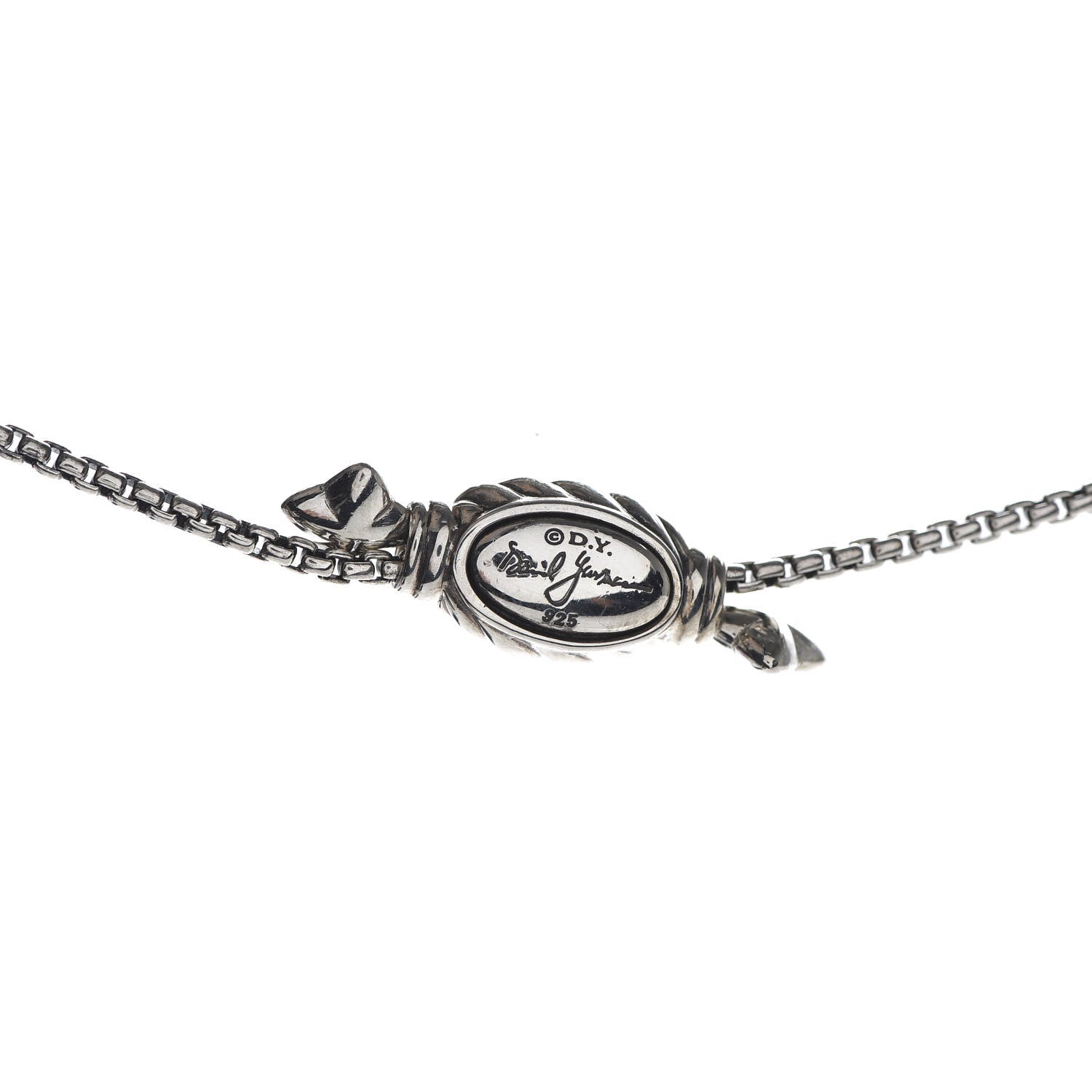 David Yurman Sterling Silver 14K Yellow Gold 28mm Crossover Pendant Necklace 4 of 4