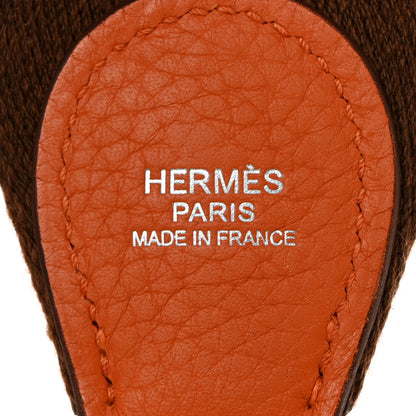 Hermes Toile Sangle Wooly Taurillon Clemence Shoulder Strap Orange Multicolor 3 of 4