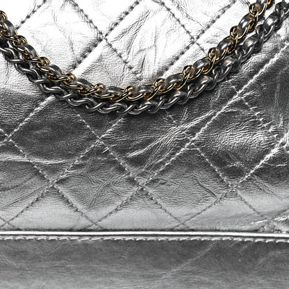 Chanel Metallic Lambskin Calfskin Quilted Medium Gabrielle Hobo Silver 8 of 14