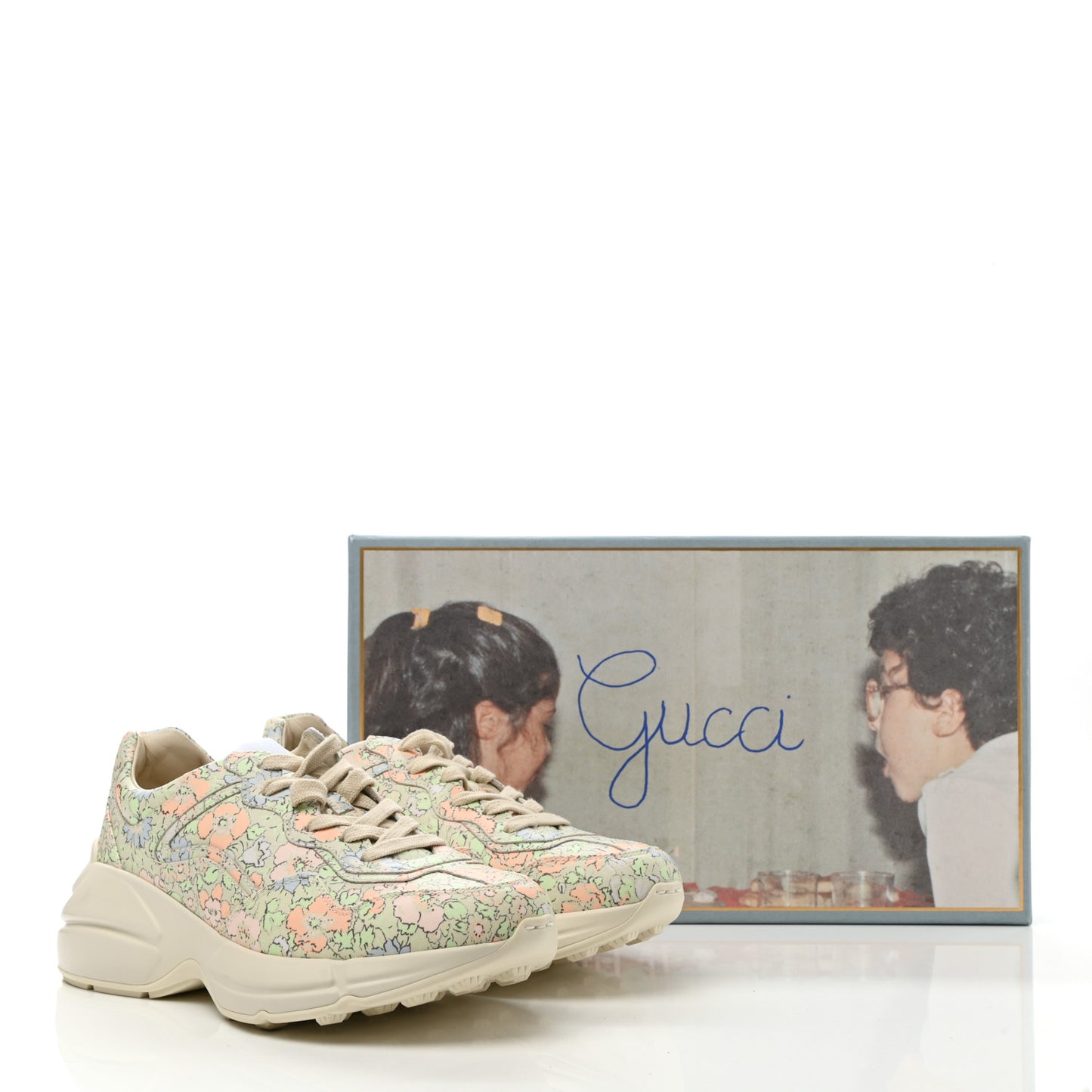 X LIBERTY OF LONDON Calfskin Infinity Tracy Womens Rhyton Sneakers 37.5 Mint Peach