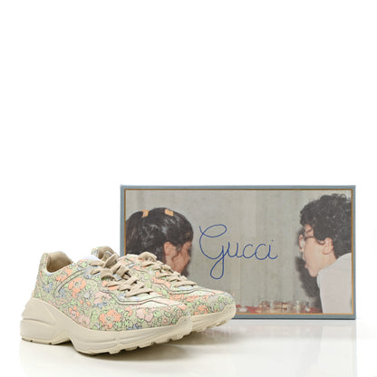 Gucci X LIBERTY OF LONDON Calfskin Infinity Tracy Womens Rhyton Sneakers 37.5 Mint Peach 9 of 9
