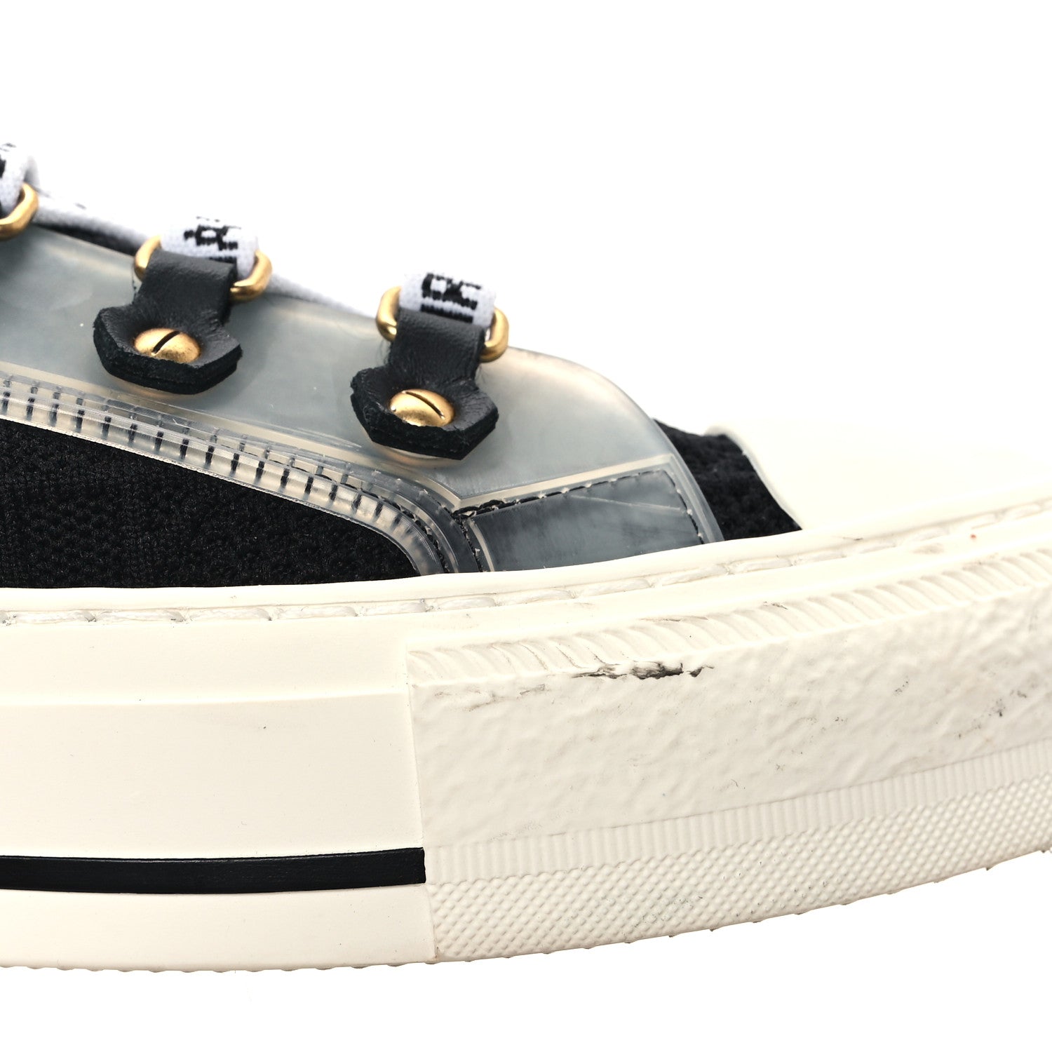 Christian Dior Technical Knit Calfskin Womens Walk'N'Dior High Top Sneakers 38 Black 8 of 9