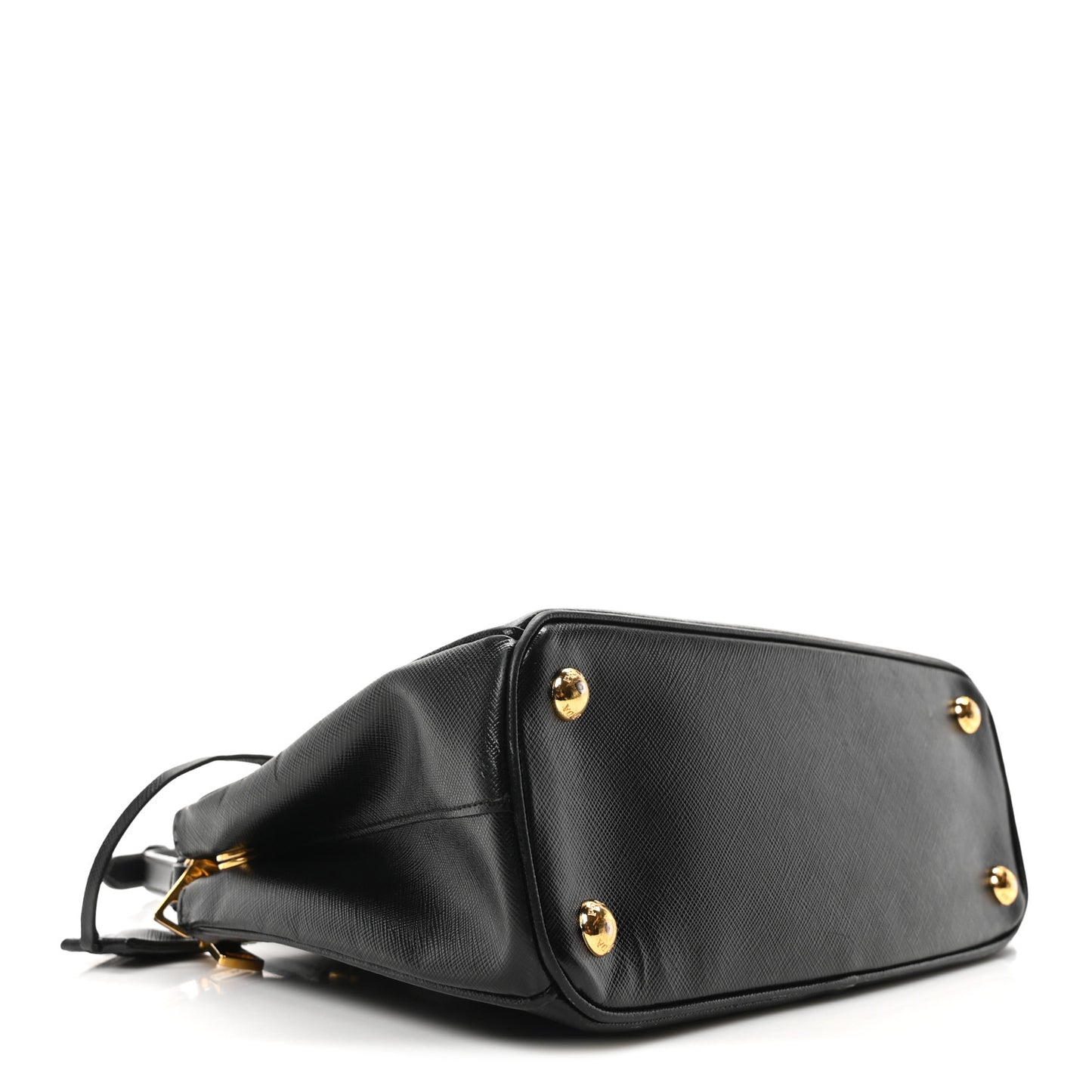 Saffiano Mini Galleria Double Zip Tote Black