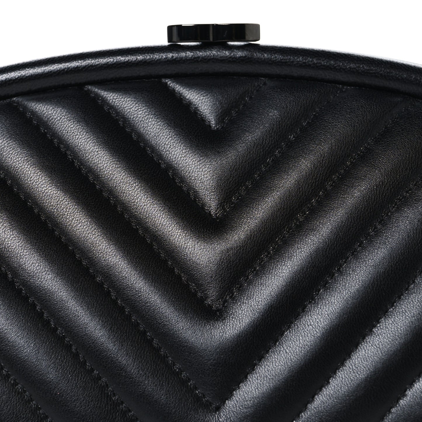 Lambskin Chevron Quilted Timeless Clutch So Black
