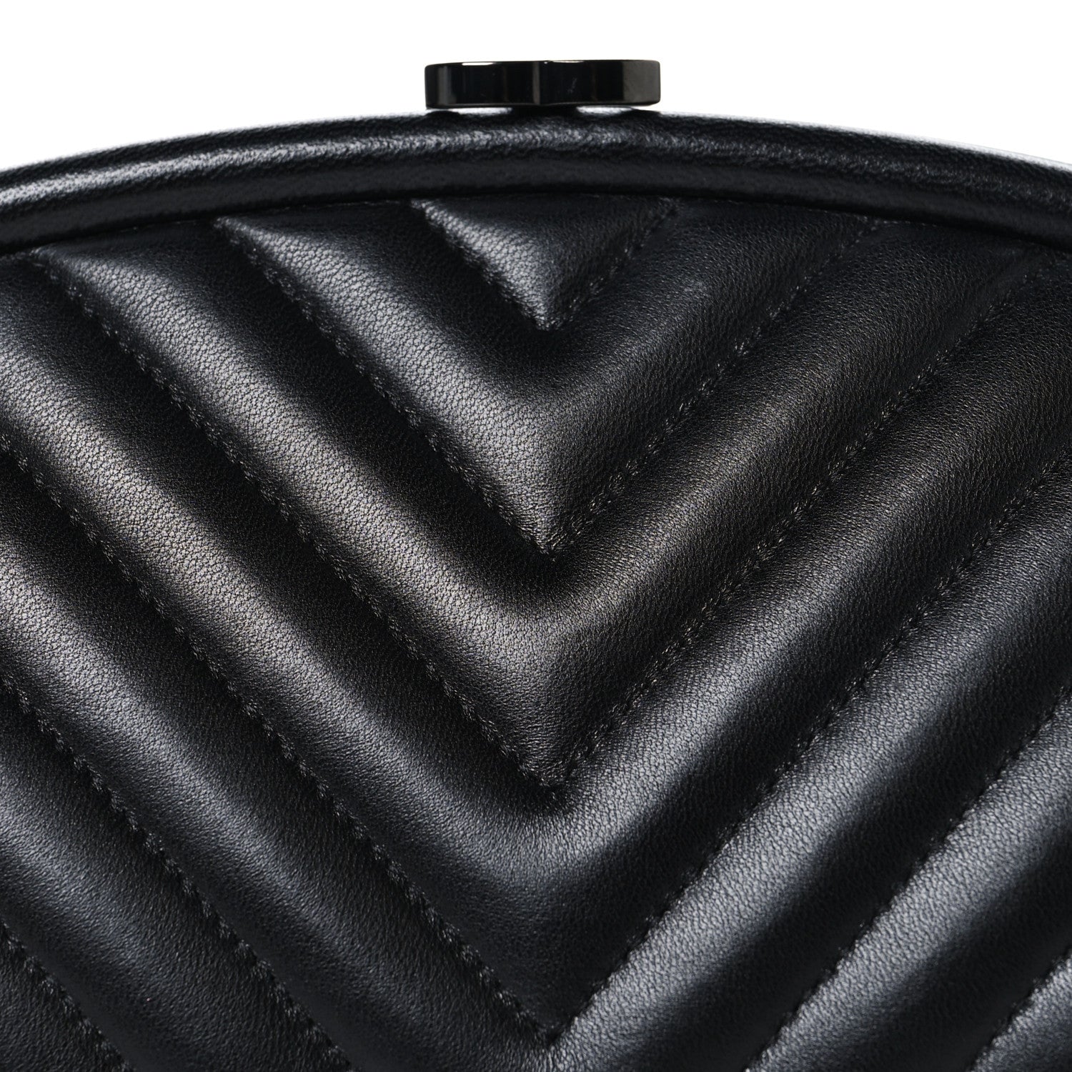 Chanel Lambskin Chevron Quilted Timeless Clutch So Black 8 of 11