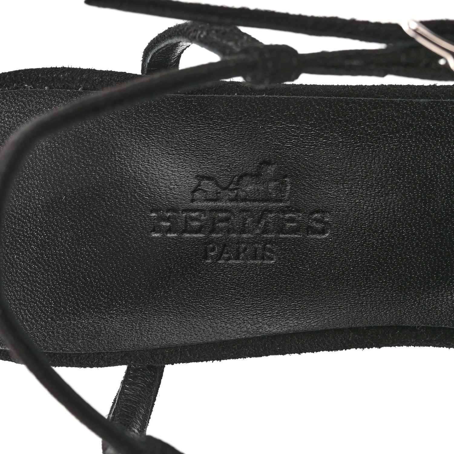 Hermes Suede Goatskin Heden 80 Sandals 36.5 Black 6 of 8