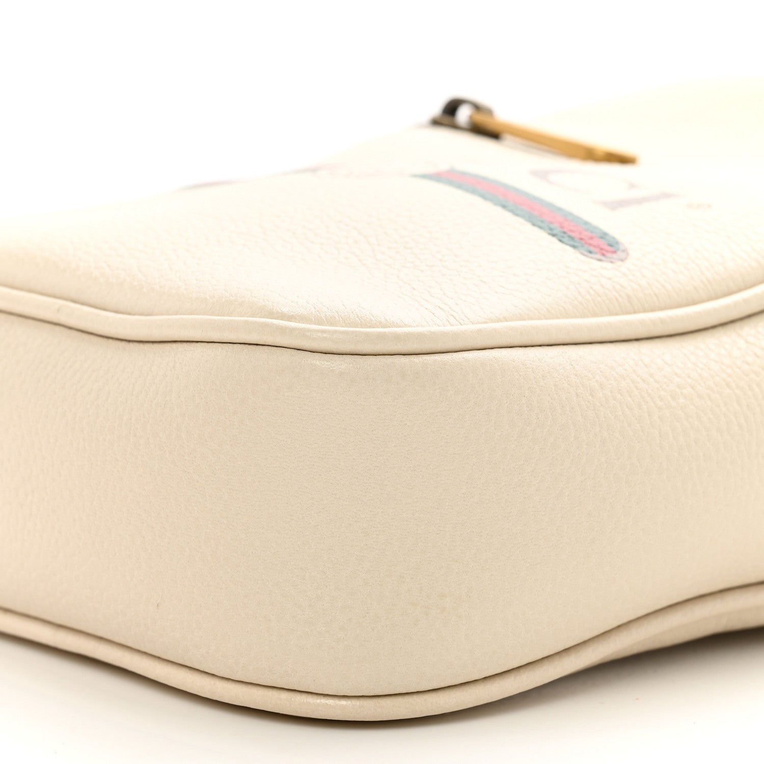 Gucci Grained Calfskin Mini Logo Messenger Bag White 8 of 8