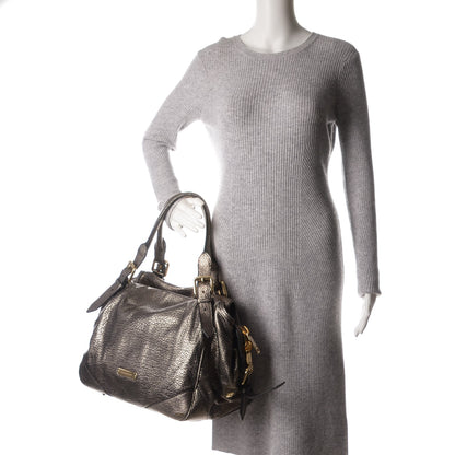 Burberry Metallic Grainy Calfskin Large Oakford Tote Silver 2 of 8