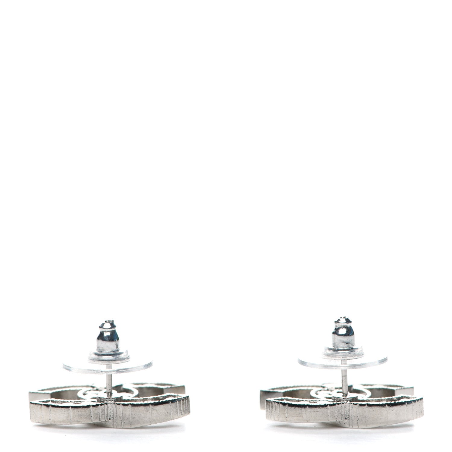 Chanel Crystal CC Earrings Silver 3 of 4