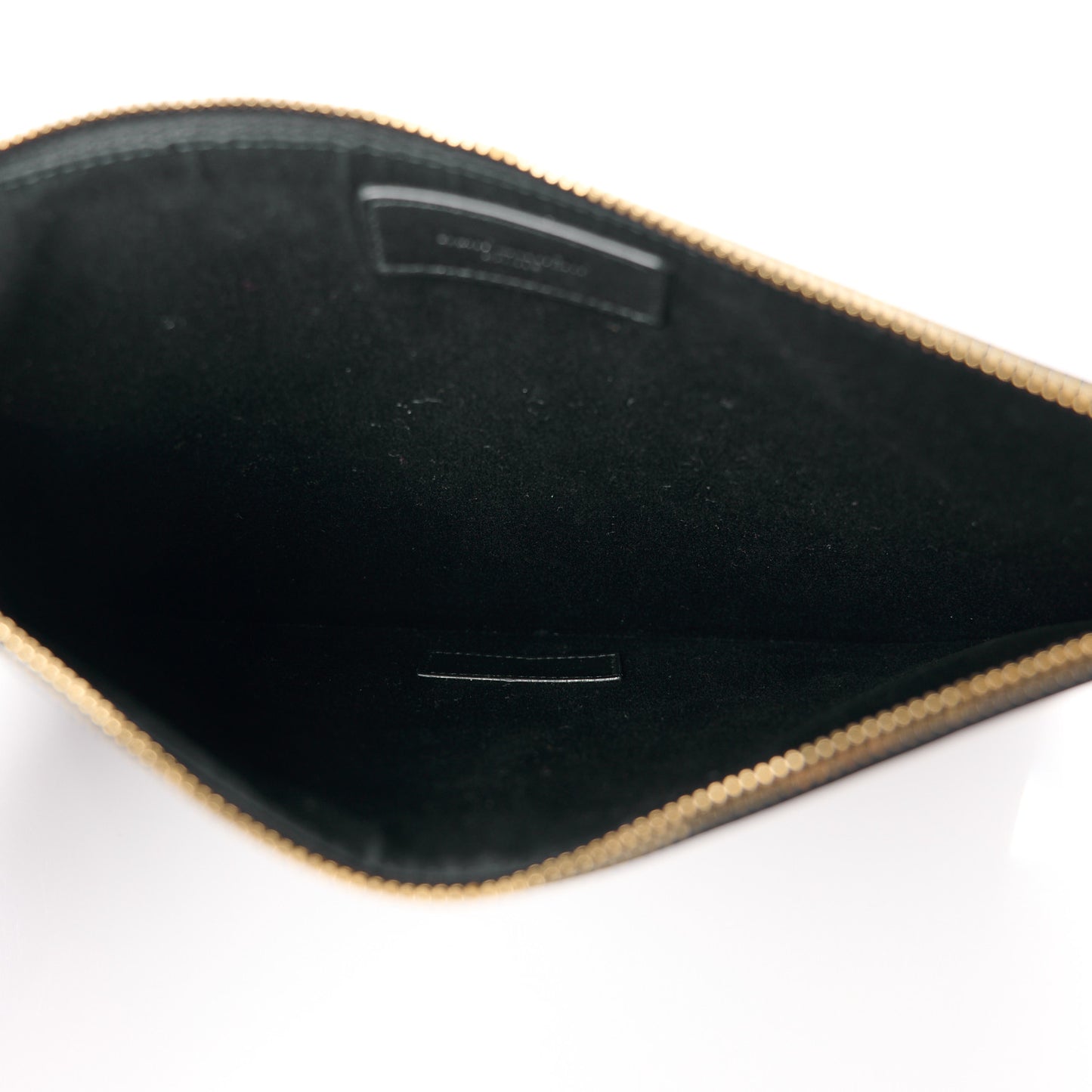 Calfskin Medium Zip Clutch Black