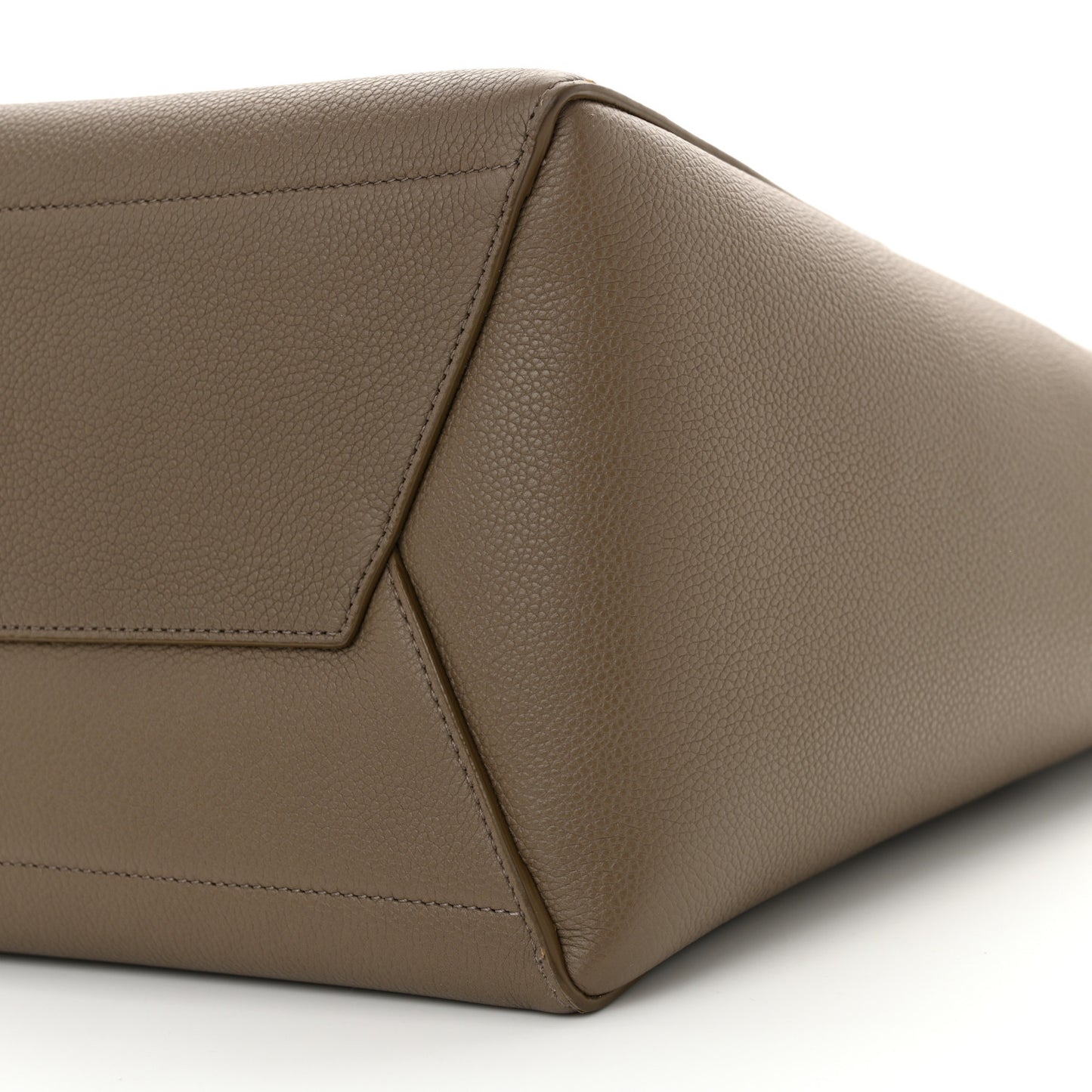 Soft Grained Calfskin Sangle Bucket Bag Taupe