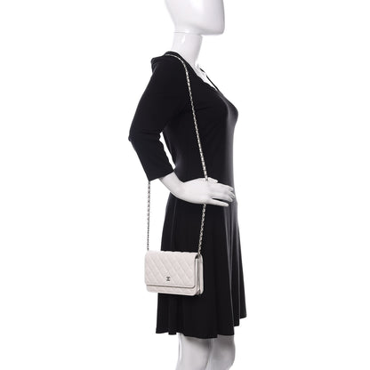 Chanel Caviar Quilted Wallet On Chain WOC White 2 of 10