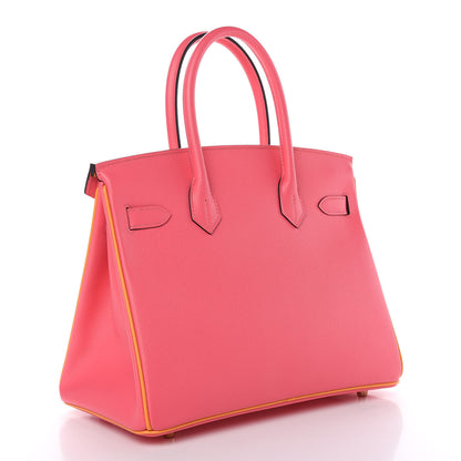 Hermes Epsom Horseshoe Birkin 30 Rose Azalee Jaune D'or 3 of 33