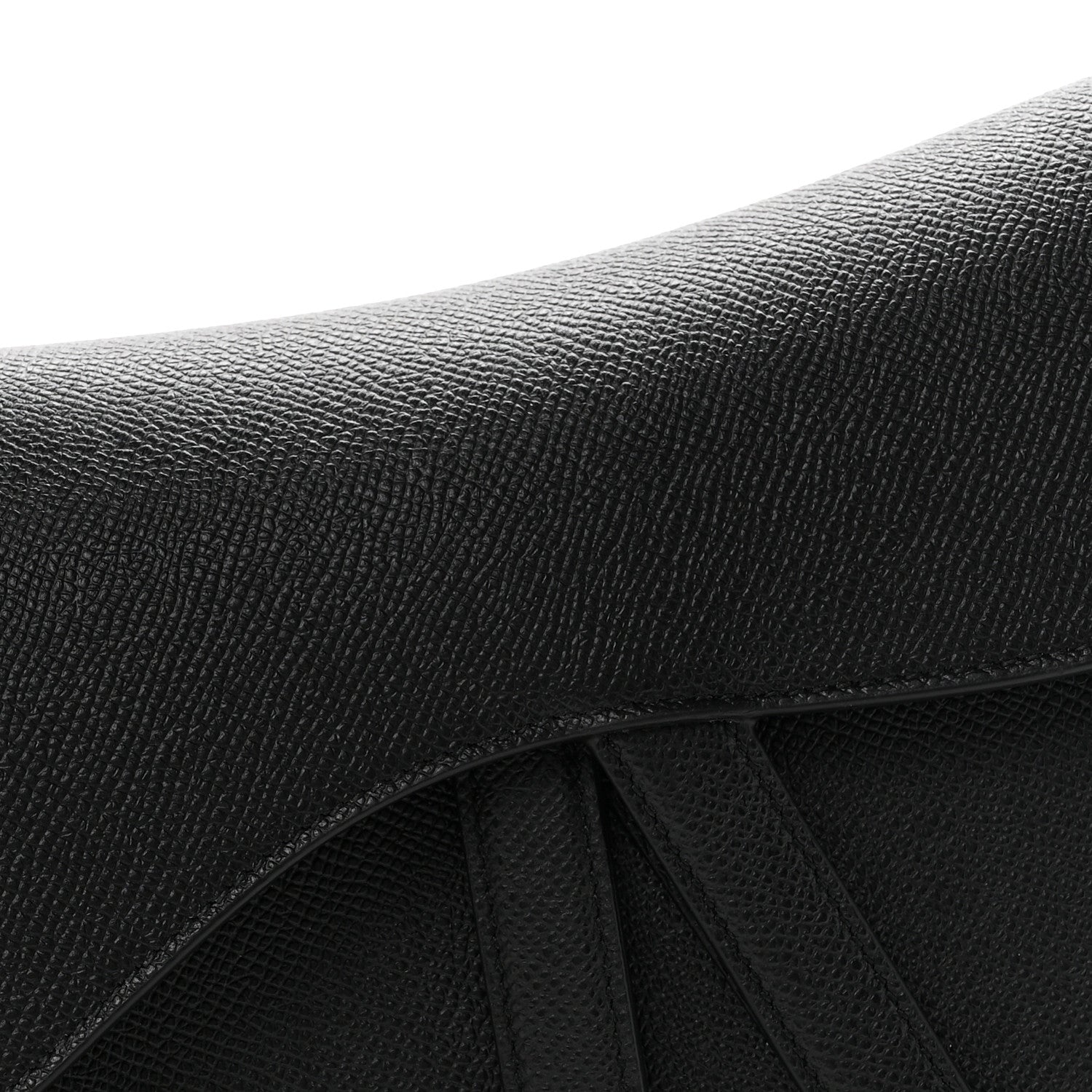 Christian Dior Grained Calfskin Saddle Bag With Strap Black 7 of 10