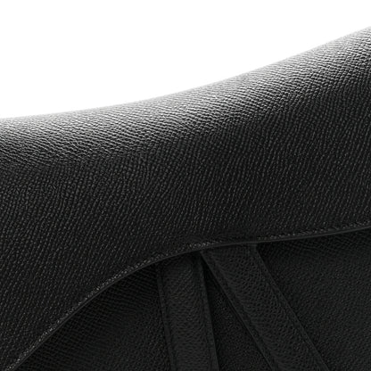 Christian Dior Grained Calfskin Saddle Bag With Strap Black 7 of 10