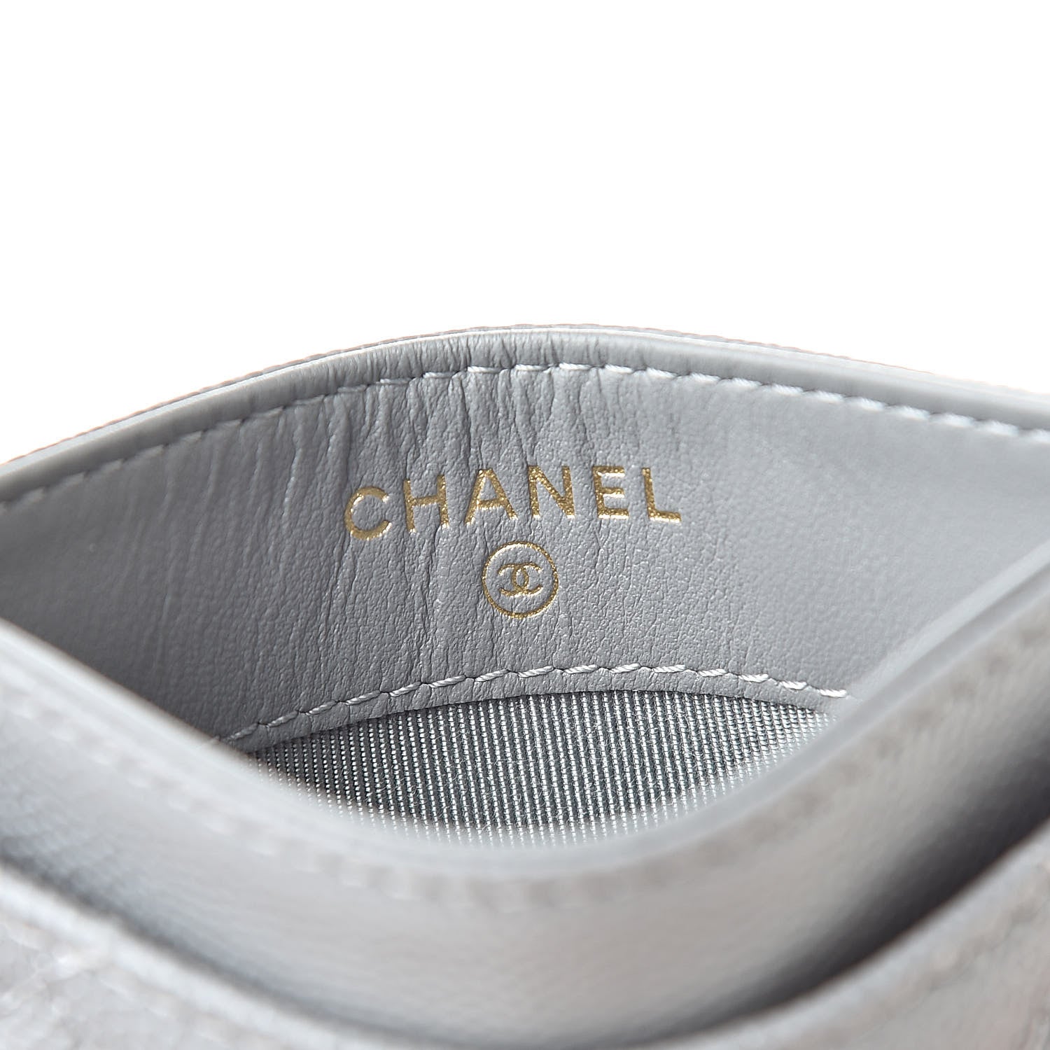 Chanel Caviar Quilted Card Holder Grey 6 of 9
