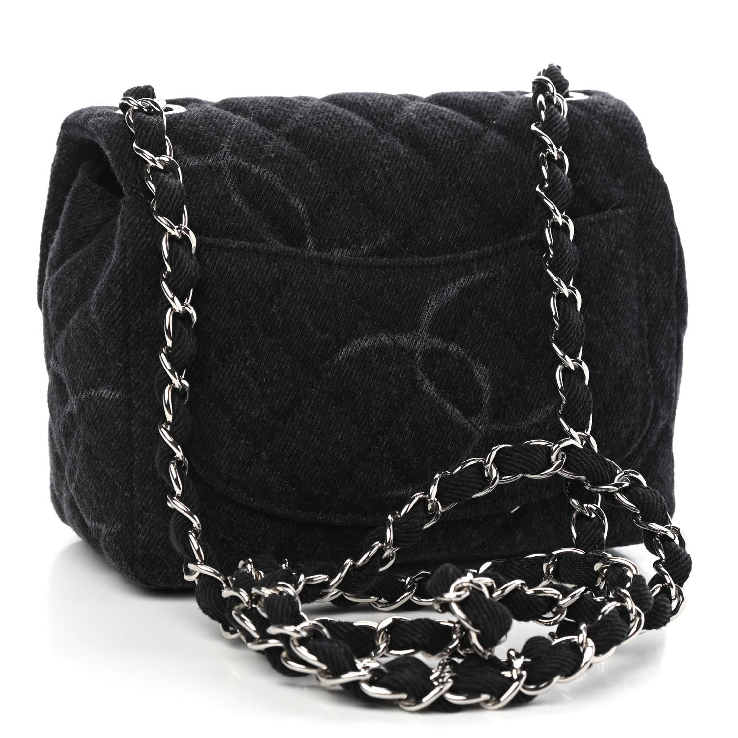 Chanel Denim CC Quilted Mini Square Flap Black 3 of 10