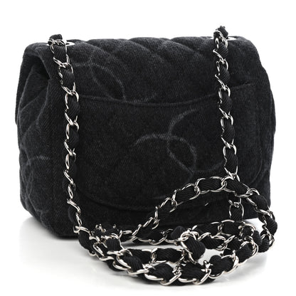 Chanel Denim CC Quilted Mini Square Flap Black 3 of 10