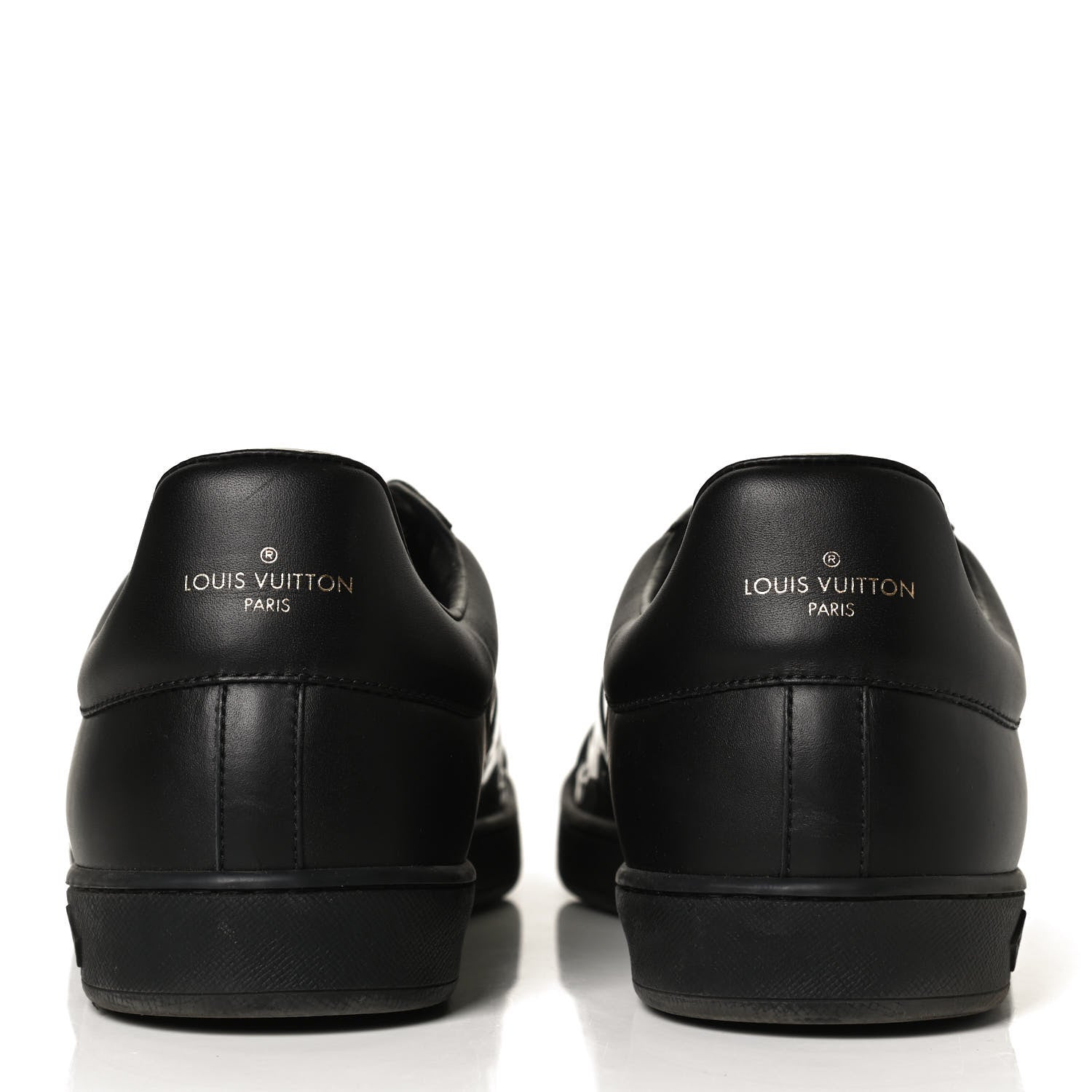 Louis Vuitton PVC Calfskin Monogram Mens Sneakers 9.5 Black 6 of 11