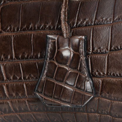 Hermes Matte Niloticus Crocodile Birkin 30 Chocolate 11 of 27