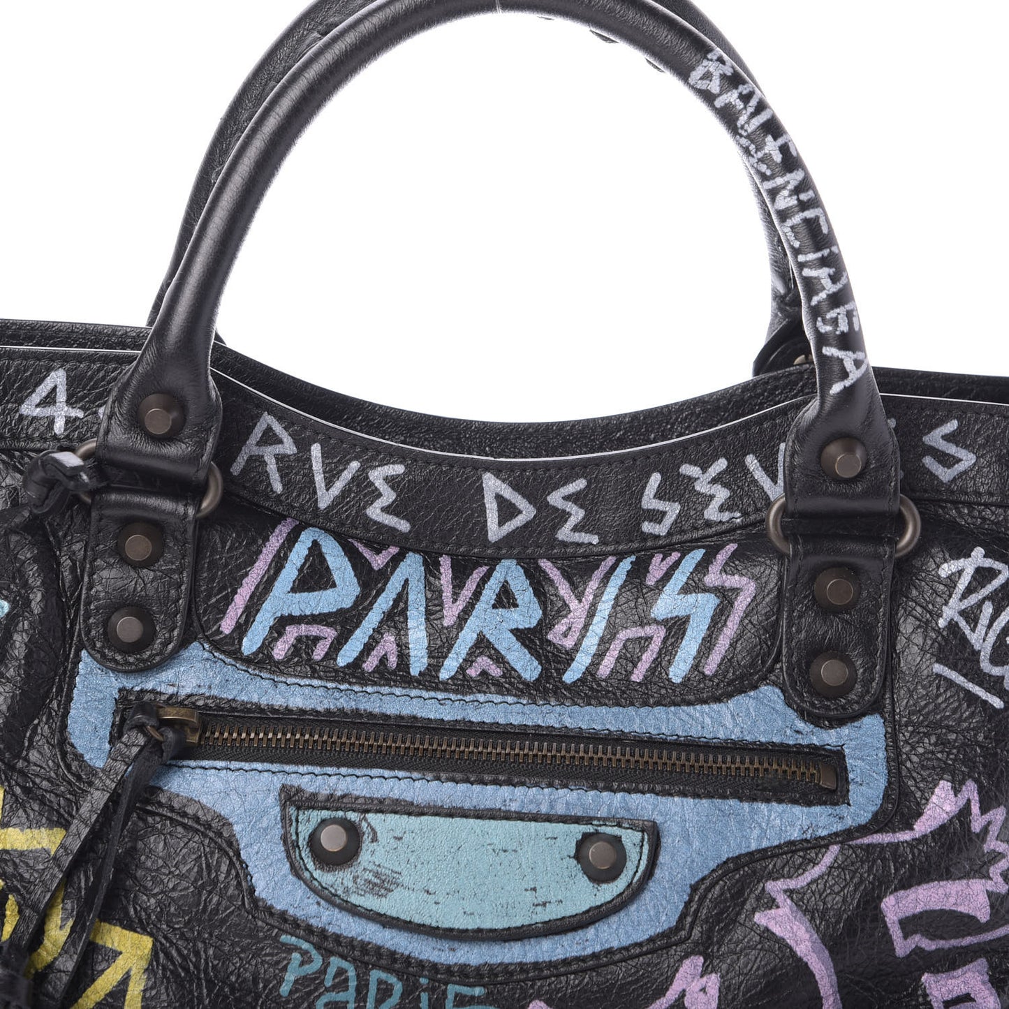 Agneau Graffiti All Over Classic Hardware City Black Multicolor