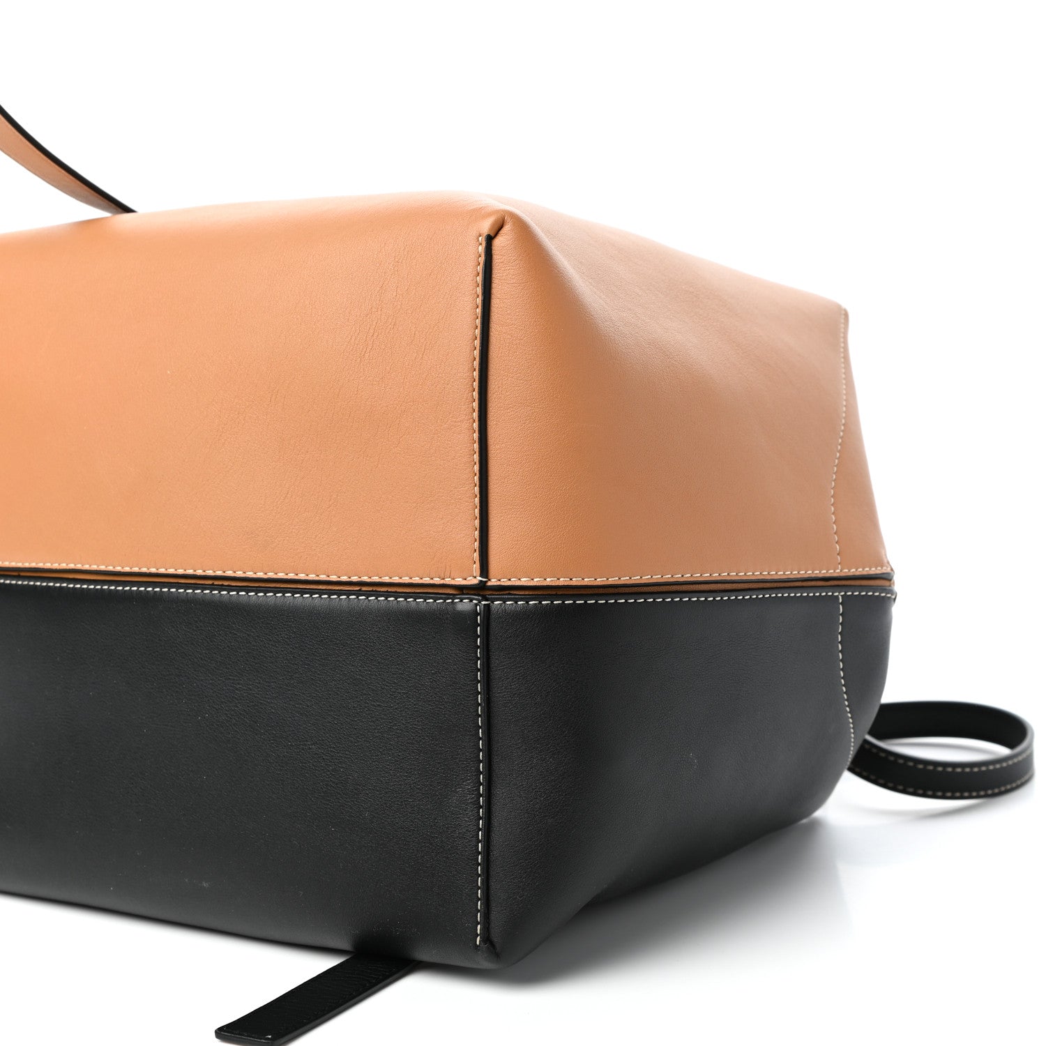 Loewe Calfskin Cube Two Tone Top Handle Bag Tan Black 8 of 9