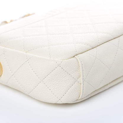 Chanel Caviar Flat Quilted Small Coco Tassel Camera Case White 8 of 9